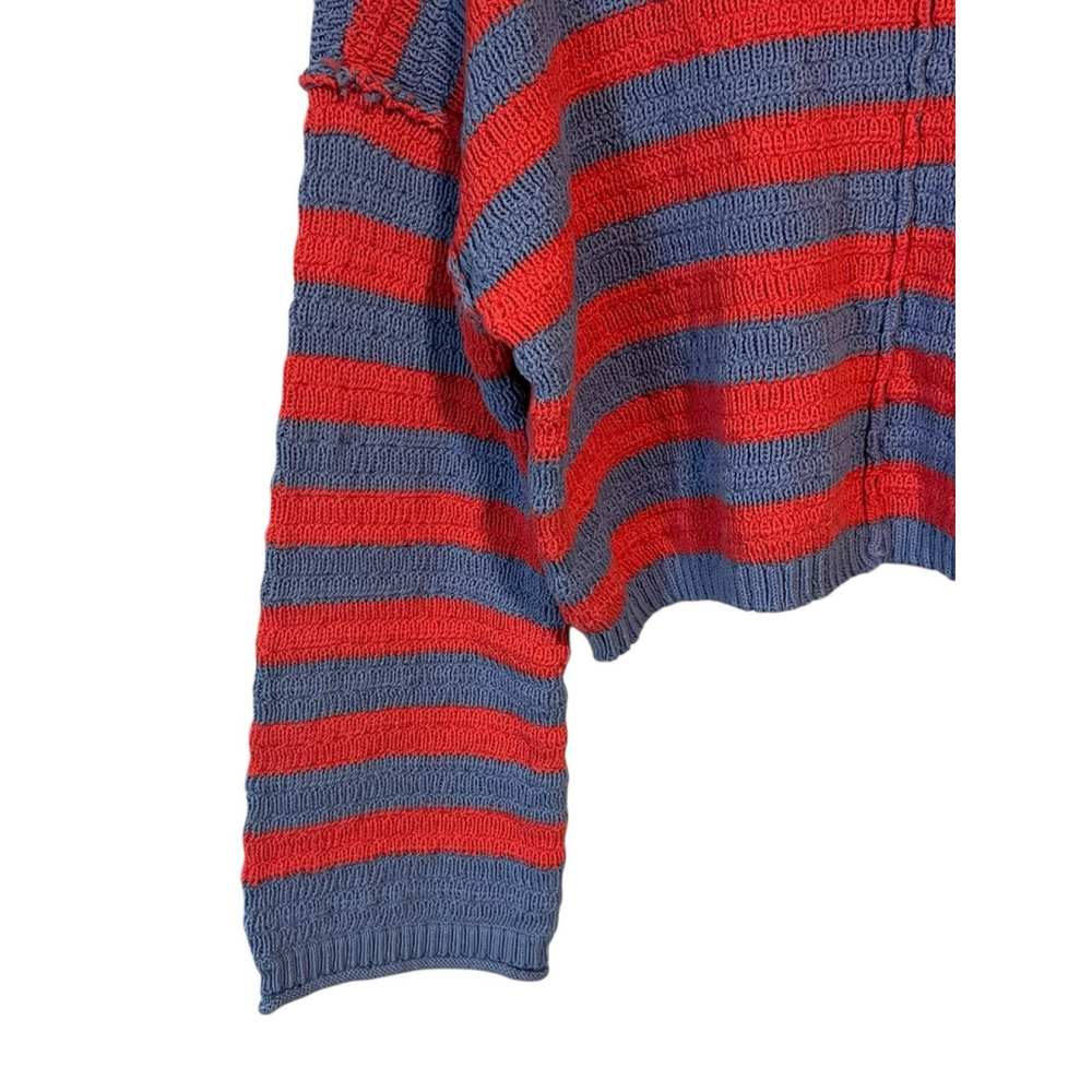 Altar'd State Cropped Striped Sweater Blue Orange Size Small - Picture 3 of 10